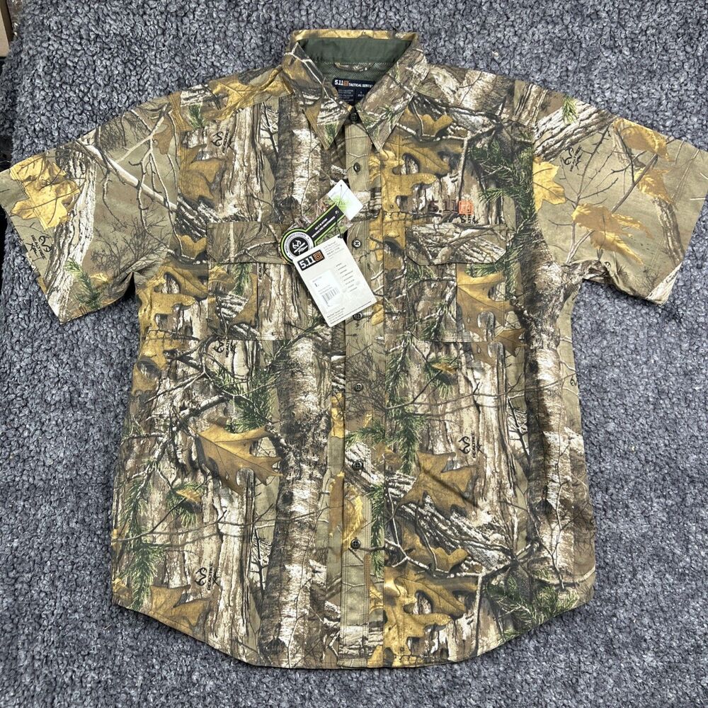 NWT 5.11 Tactical Shirt - Realtree Camo - Taclite Short Sleeve Shirt - Large